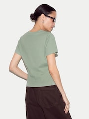 Jigsaw Green Fine Rib Baby Button T-Shirt - Image 4 of 5