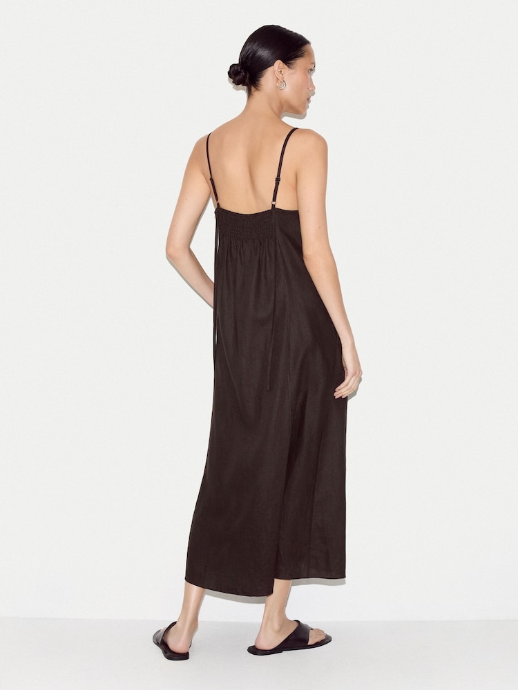 Jigsaw Brown Linen Strappy Sundress - Image 2 of 5