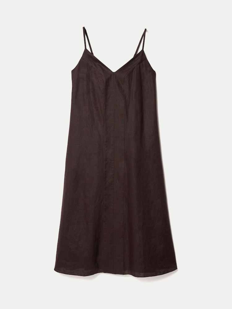 Jigsaw Brown Linen Strappy Sundress - Image 5 of 5