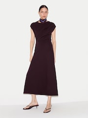 Jigsaw Purple Ruched Seam Jersey Dress - Image 1 of 5