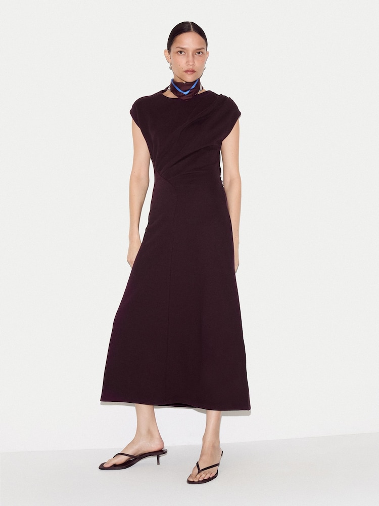 Jigsaw Purple Ruched Seam Jersey Dress - Image 1 of 5