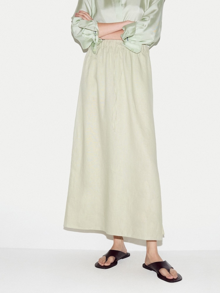 أخضر - Jigsaw Linen Drawstring Maxi Skirt - Image 1 of 5 أخضر - Jigsaw Linen Drawstring Maxi Skirt - Image 1 of 5