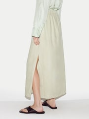 أخضر - Jigsaw Linen Drawstring Maxi Skirt - Image 4 of 5