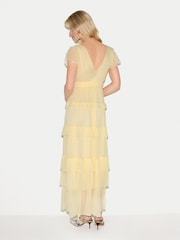 Jigsaw Yellow Frill Plisse Maxi Dress - Image 5 of 5