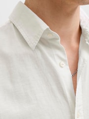 JACK & JONES White Linen Blend Short Sleeve Shirt - Image 4 of 6