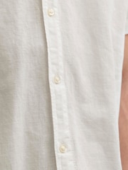 JACK & JONES White Linen Blend Short Sleeve Shirt - Image 5 of 6