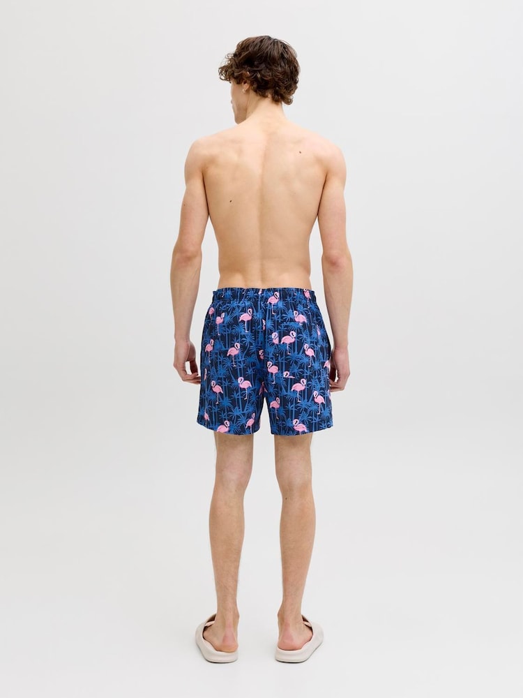JACK & JONES Blue Patterned Swim Shorts - Image 2 of 5