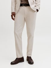 JACK & JONES White Linen Blend Trousers - Image 1 of 5