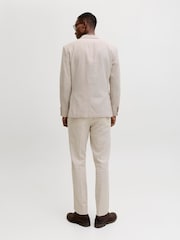 JACK & JONES White Linen Blend Trousers - Image 2 of 5