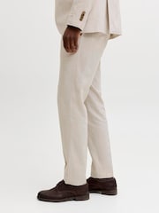 JACK & JONES White Linen Blend Trousers - Image 4 of 5