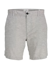 JACK & JONES Grey Regular Fit Linen Blend Shorts - Image 1 of 2