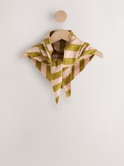Green/Pink Stripe Small Triangle Scarf - Image 4 of 6