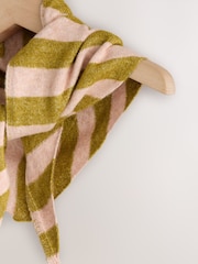 Green/Pink Stripe Small Triangle Scarf - Image 5 of 6