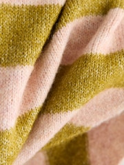 Green/Pink Stripe Small Triangle Scarf - Image 6 of 6