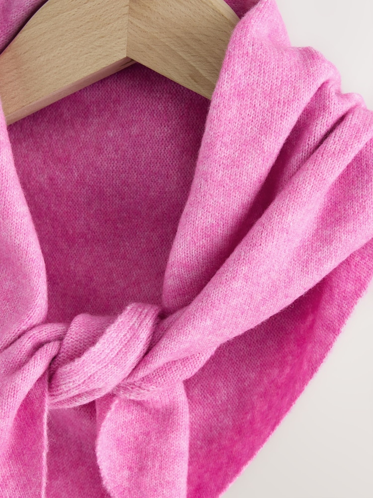 Bright Pink Small Triangle Scarf - Image 2 of 3