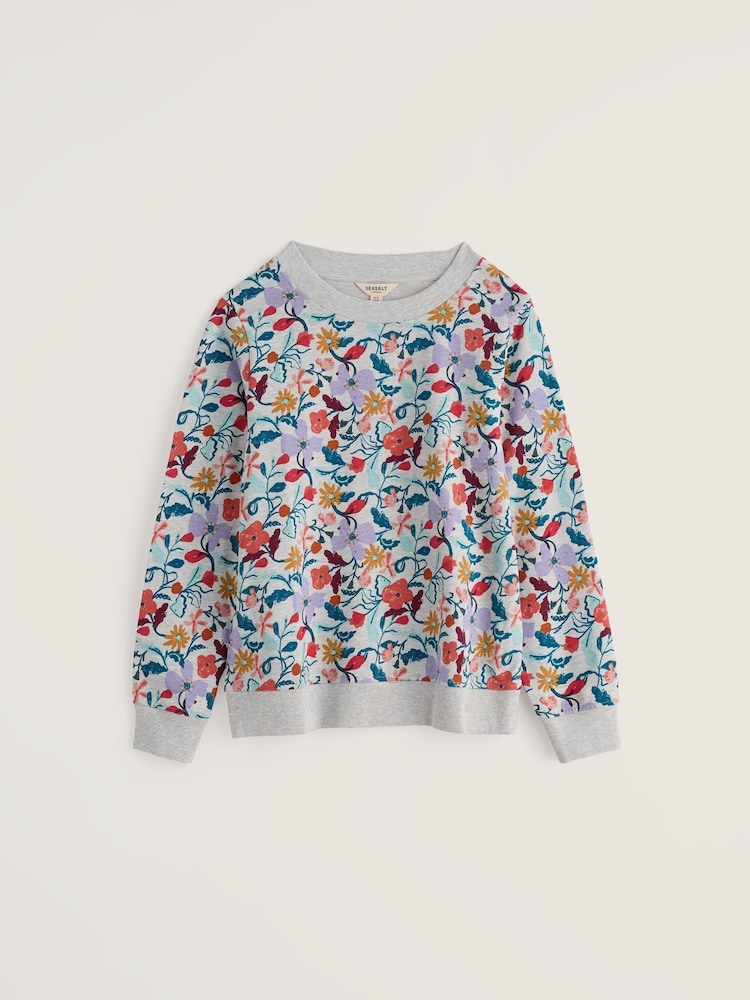 Seasalt Cornwall White Bright Wave Sweatshirt - Image 5 of 5