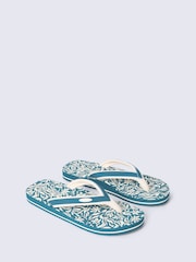 Animal Turquoise Blue Swish Flip Flops - Image 1 of 4