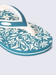 Animal Turquoise Blue Swish Flip Flops - Image 4 of 4