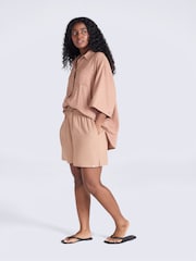 Animal Brown Nova Linen Shorts - Image 3 of 4