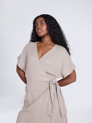 Animal Brown Linen Wrap Playsuit - Image 3 of 4