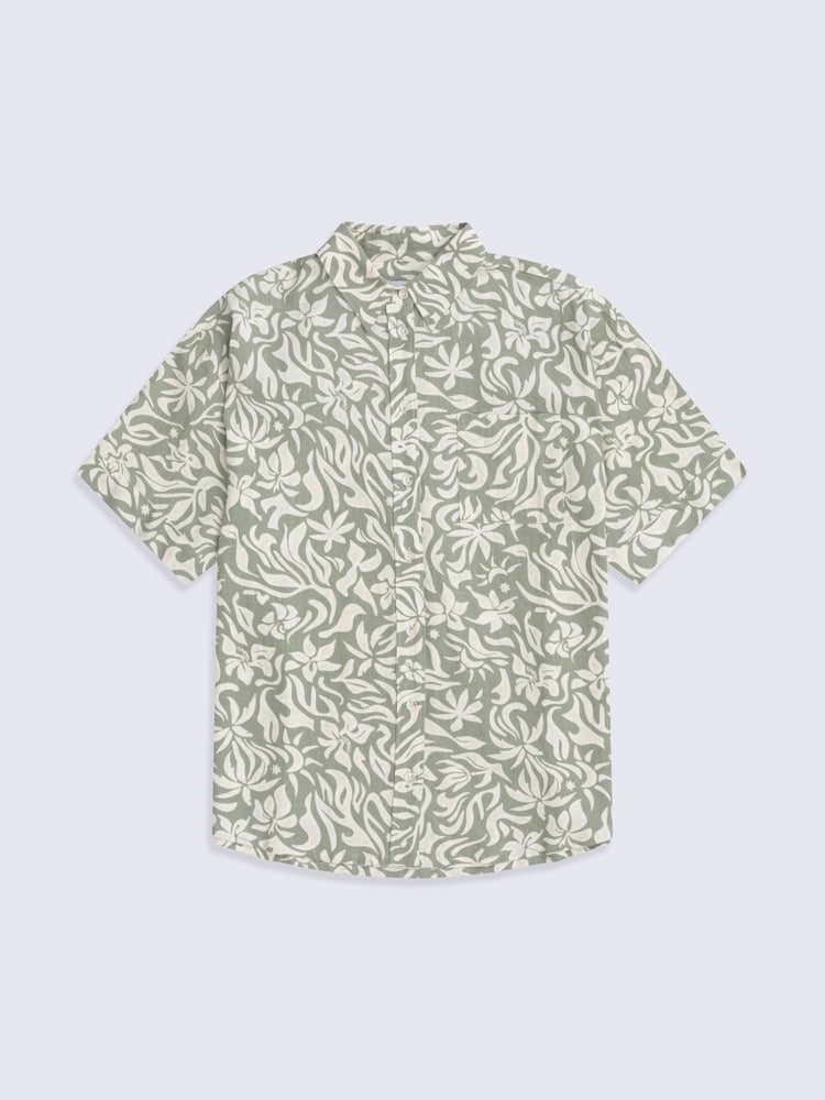 Animal Green Nova Linen Shirt - Image 1 of 4 Animal Green Nova Linen Shirt - Image 1 of 4
