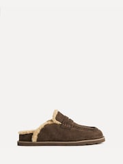 Camurça marrom - Linzi Collected Faux Fur Lined Mule Loafers - Imagem 2 de 5