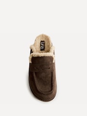 Camurça marrom - Linzi Collected Faux Fur Lined Mule Loafers - Imagem 4 de 5