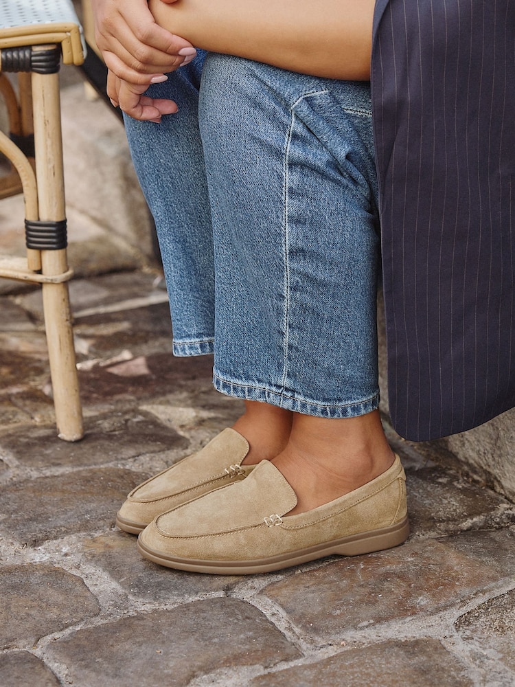 Linzi Beige Suede Apparel Slip-On Loafers - Image 1 of 6 Linzi Beige Suede Apparel Slip-On Loafers - Image 1 of 6
