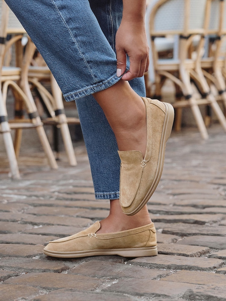Linzi Beige Suede Apparel Slip-On Loafers - Image 6 of 6 Linzi Beige Suede Apparel Slip-On Loafers - Image 6 of 6