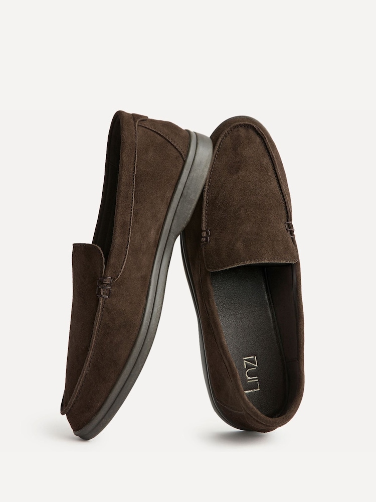 Linzi Brown Suede Apparel Slip-On Loafers - Image 5 of 5 Linzi Brown Suede Apparel Slip-On Loafers - Image 5 of 5