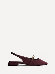 Linzi Red Align Pointed Toe Ballet Flats With Buckle Detail - Image 3 of 6