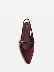Linzi Red Align Pointed Toe Ballet Flats With Buckle Detail - Image 5 of 6