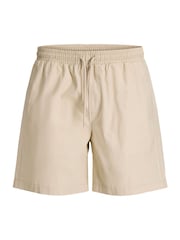 JACK & JONES Beige Drawstring Cotton Shorts - Image 1 of 2