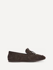 Linzi Brown Suede Relevant Boat Style Loafers - Image 2 of 5
