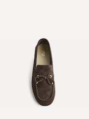 Linzi Brown Suede Relevant Boat Style Loafers - Image 4 of 5