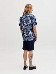JACK & JONES Navy Blue Short Sleeve Printed Shirt - Image 2 of 7