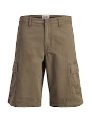 JACK & JONES Brown Loose Fit Cargo Shorts - Image 1 of 3