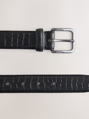 Black Crocodile Embossed Leather Belt - Image 4 of 4