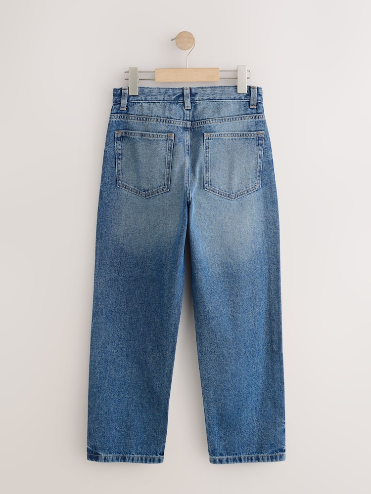 Dark Blue Longer Length Wide Denim Jeans (7-16yrs) - Image 2 of 4