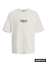 JACK & JONES White Backprint Football T-Shirt - Image 1 of 2