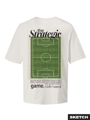 JACK & JONES White Backprint Football T-Shirt - Image 2 of 2