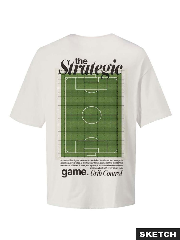 JACK & JONES White Backprint Football T-Shirt - Image 2 of 2 JACK & JONES White Backprint Football T-Shirt - Image 2 of 2