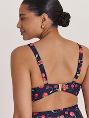 Simply Be Blue Cherry Print Underwired Bikini Top - Image 2 of 4