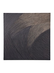 Libra Interiors Black Gold Effecten Wave Geometric Wall Art 120x120cm - Image 2 of 7