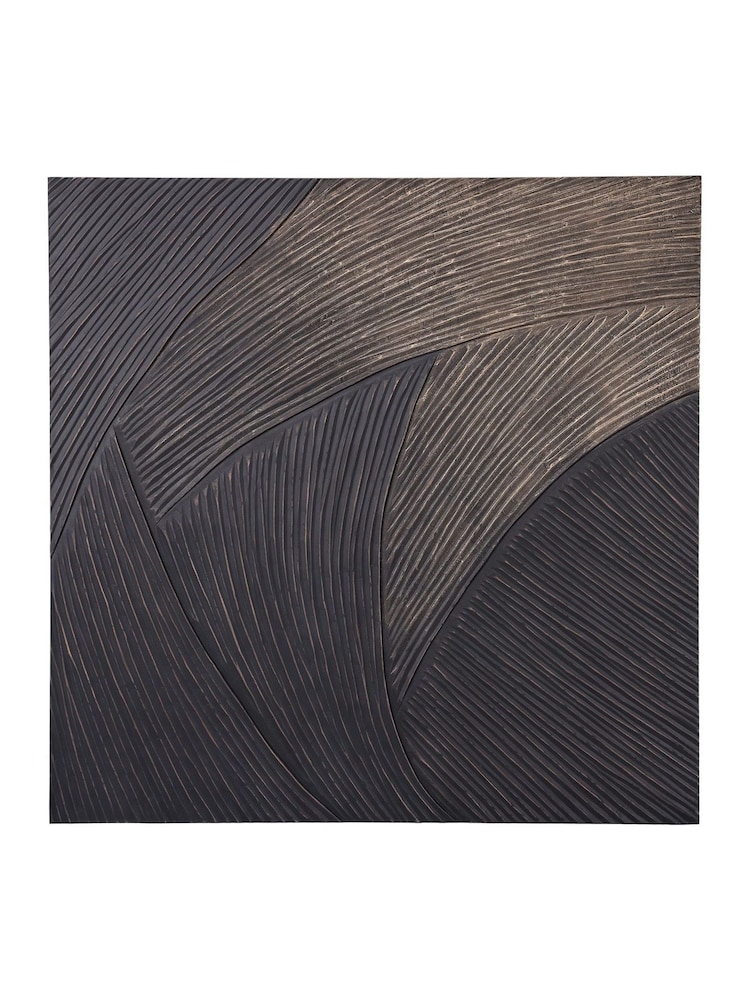 Libra Interiors Black Gold Effecten Wave Geometric Wall Art 120x120cm - Image 2 of 7 Libra Interiors Black Gold Effecten Wave Geometric Wall Art 120x120cm - Image 2 of 7