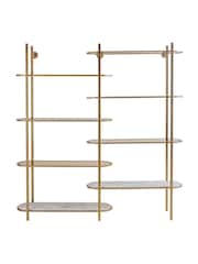 Libra Interiors White Belvedere Aged Gold Effect Shelving Unit - Image 2 of 5