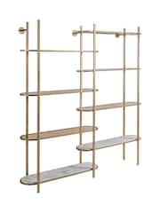 Libra Interiors White Belvedere Aged Gold Effect Shelving Unit - Image 3 of 5