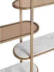Libra Interiors White Belvedere Aged Gold Effect Shelving Unit - Image 5 of 5