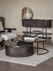 Libra Interiors Set of 2 Black Belvedere Nesting Coffee Table - Image 1 of 6