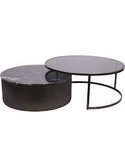 Libra Interiors Set of 2 Black Belvedere Nesting Coffee Table - Image 2 of 6
